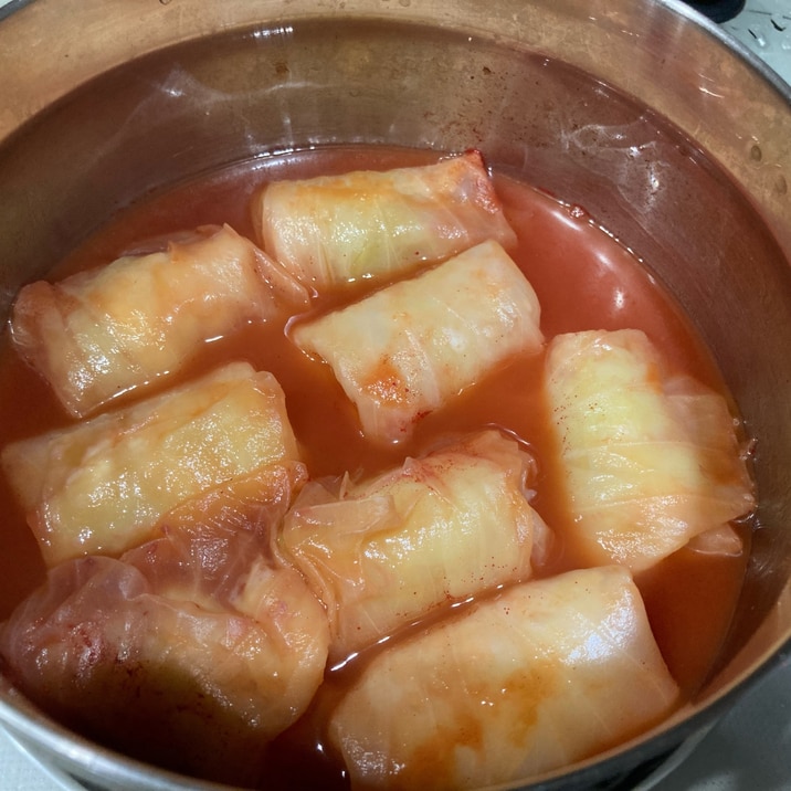 冷凍ロールキャベツのケチャップ煮